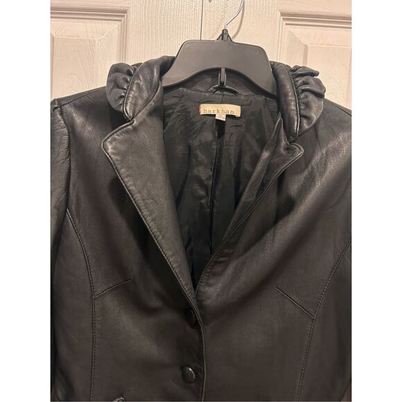 Harkham Women’s Leather Jacket Black Size L - Picture 4 of 6